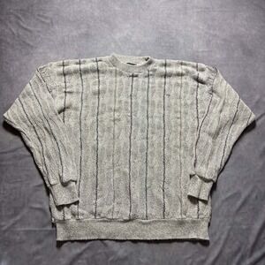 Vintage Peconic Bay Traders Mens XXL Cotton Knit Striped‎ Sweater Made in USA